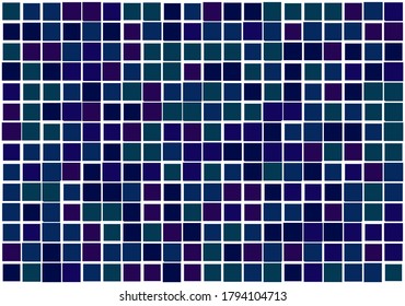 Mosaico de cuadrados vectoriales con moderno azul oscuro y verde y bordes blancos de diferente tamaño para web, portada, presentación, medios sociales, tecnología, papel envolvente, arte, etc.
