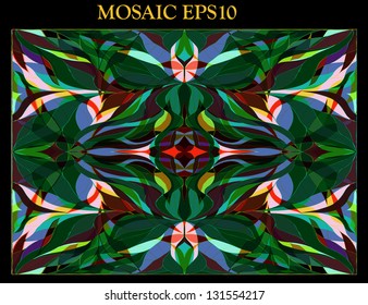 Mosaic for walls and windows, glass. Mosaic, wall-paper drawn by hands. EPS10