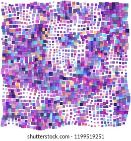 Mosaic wavy pattern. Abstract background formed by rectangles of different colors and transparency. Vector illustration in pixel art style.