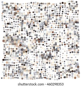 Mosaic wavy pattern. Abstract background formed by circles of different colors and transparency