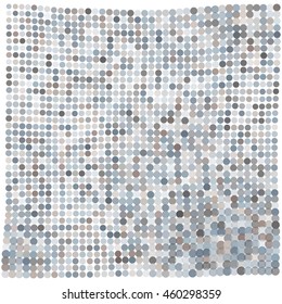 Mosaic wavy pattern. Abstract background formed by circles of different colors and transparency