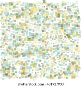 Mosaic wavy pattern. Abstract background formed by rectangles of different colors and transparency. Vector illustration in pixel art style