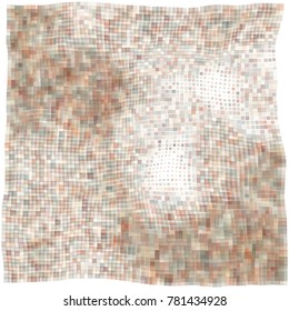 Mosaic wavy pattern. Abstract background formed by rectangles of different colors and transparency. Vector illustration in pixel art style