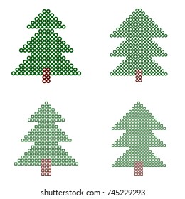 mosaic xmas tree, circles and squares