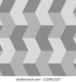 Mosaic. Zigzag figures ornament. Angle brackets. Puzzle shapes background. Arrows motif. Chevrons tiles wallpaper. Parquet backdrop. Digital paper, web design, textile print. Seamless pattern art work