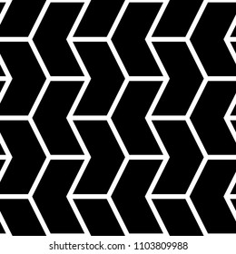 Mosaic. Zigzag figures ornament. Repeated puzzle shapes background. Arrows motif. Chevrons tiles wallpaper. Parquet backdrop. Digital paper, web design, textile print. Seamless vector pattern art work