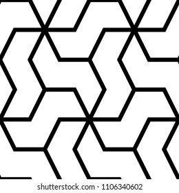 Mosaic. Zigzag figures ornament. Repeated puzzle shapes background. Logic game motif. Tiles wallpaper. Parquet backdrop. Digital paper, page fills, web design, textile print. Seamless artwork pattern.