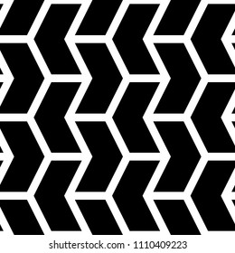 Mosaic. Zigzag figures ornament. Repeated puzzle shapes background. Arrows motif. Chevrons tiles wallpaper. Parquet backdrop. Digital paper, web design, textile print. Seamless vector pattern art work