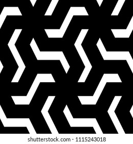 Mosaic. Zigzag figures ornament. Repeated puzzle shapes background. Mosaics motif. Grate wallpaper. Grid backdrop. Digital paper, page fills, web design, textile print. Seamless abstract pattern.