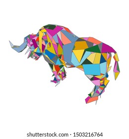 mosaics a buffalo. abstract a buffalo. pop art a buffalo. lowpoly a buffalo.