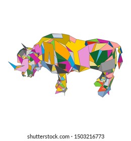mosaics a buffalo. abstract a buffalo. pop art a buffalo. lowpoly a buffalo.