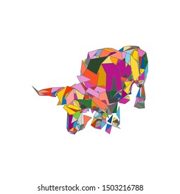 mosaics a buffalo. abstract a buffalo. pop art a buffalo. lowpoly a buffalo.