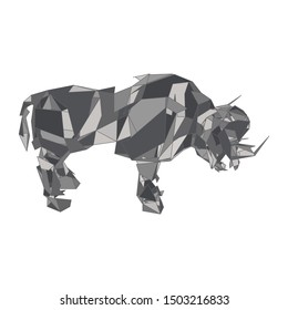 mosaics a buffalo. abstract a buffalo. pop art a buffalo. lowpoly a buffalo.