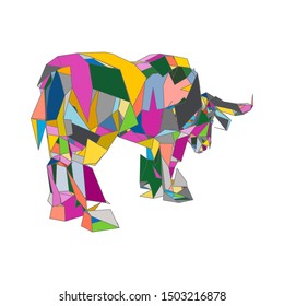 mosaics a buffalo. abstract a buffalo. pop art a buffalo. lowpoly a buffalo.