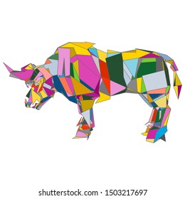 mosaics a buffalo. abstract a buffalo. pop art a buffalo. lowpoly a buffalo.