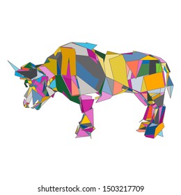 mosaics a buffalo. abstract a buffalo. pop art a buffalo. lowpoly a buffalo.