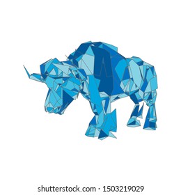 mosaics a buffalo. abstract a buffalo. pop art a buffalo. lowpoly a buffalo.
