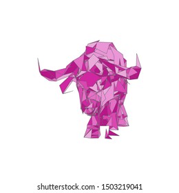 mosaics a buffalo. abstract a buffalo. pop art a buffalo. lowpoly a buffalo.