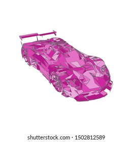 mosaics a car. abstract a car. pop art a car. lowpoly a car.