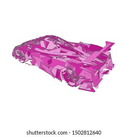 mosaics a car. abstract a car. pop art a car. lowpoly a car.
