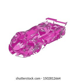 mosaics a car. abstract a car. pop art a car. lowpoly a car.