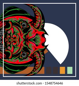 Mosaics a Devil. abstract a Devil.