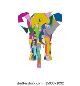 mosaics elephant. abstract elephant. pop art elephant.  
