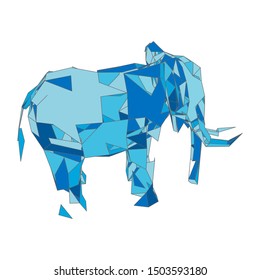 mosaics a elephant. abstract a elephant. pop art a elephant. lowpoly a elephant.