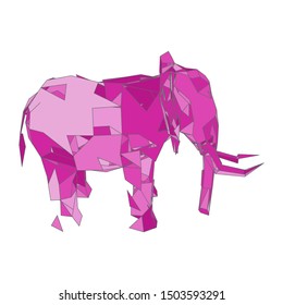 mosaics a elephant. abstract a elephant. pop art a elephant. lowpoly a elephant.