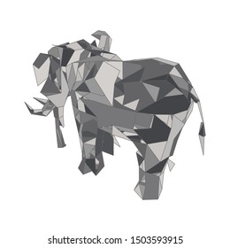 mosaics a elephant. abstract a elephant. pop art a elephant. lowpoly a elephant.