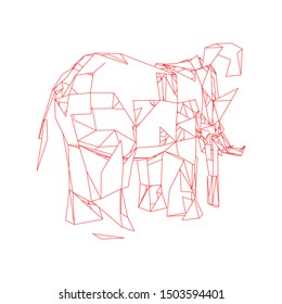 mosaics a elephant. abstract a elephant. pop art a elephant. lowpoly a elephant.