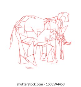 mosaics a elephant. abstract a elephant. pop art a elephant. lowpoly a elephant.