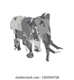 mosaics a elephant. abstract a elephant. pop art a elephant. lowpoly a elephant.