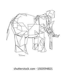 mosaics a elephant. abstract a elephant. pop art a elephant. lowpoly a elephant.