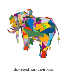 mosaics a elephant. abstract a elephant. pop art a elephant. lowpoly a elephant.