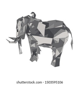 mosaics a elephant. abstract a elephant. pop art a elephant. lowpoly a elephant.