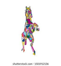 mosaics a horse. abstract a horse. pop art a horse. lowpoly a horse.