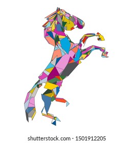 mosaics a horse. abstract a horse. pop art a horse. lowpoly a horse.