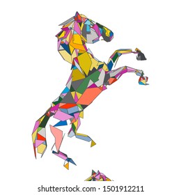 mosaics a horse. abstract a horse. pop art a horse. lowpoly a horse.