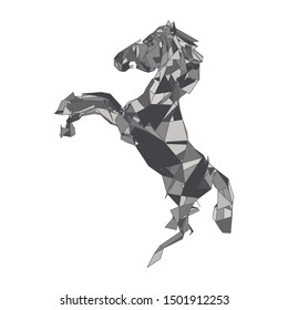 mosaics a horse. abstract a horse. pop art a horse. lowpoly a horse.