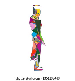 mosaics a man. abstract a man. pop art a man. lowpoly a man.