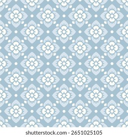 Mosaik seamless pattern. Modern outline shape geometric flowers pattern. Floral tile design element.