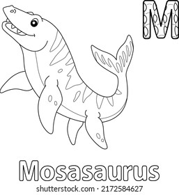 Mosasaurus Alphabet Dinosaur ABC Coloring Page M