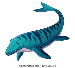 Mosasaurus Cartoon Illustration
