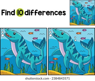 El Dinosaurio Mosasaurus Encuentra Las Diferencias