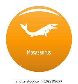 Mosasaurus icon. Simple illustration of mosasaurus vector icon for any design orange