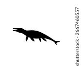 Mosasaurus silhouette vector flat illustration design.
