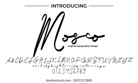 Mosco Font Stylish brush painted an uppercase vector letters, alphabet, typeface