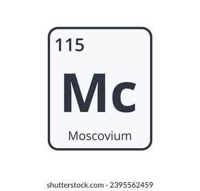 Moscovium Chemical Symbol. Graphic for Science Designs.
