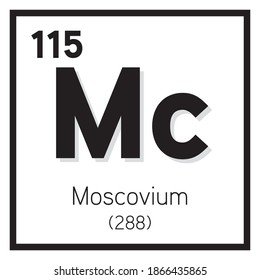 Moscovium Element Vector icon, Periodic Table Element